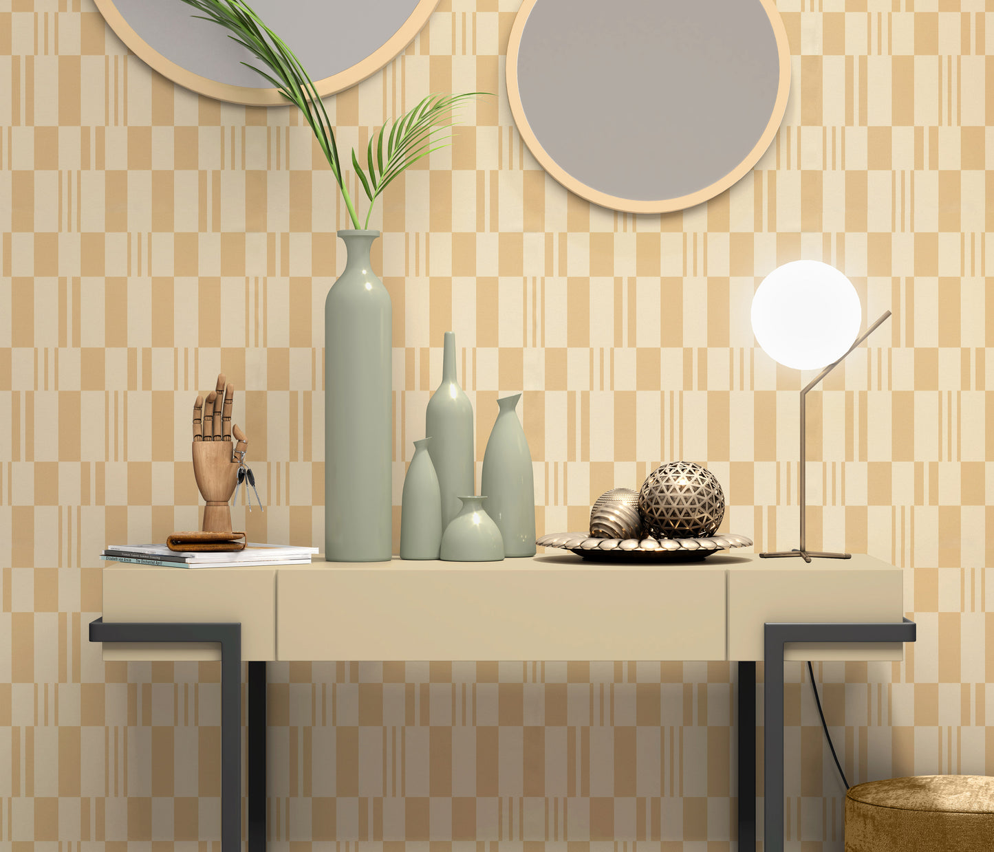 Erismann La Terrasse Check Design Wallpaper