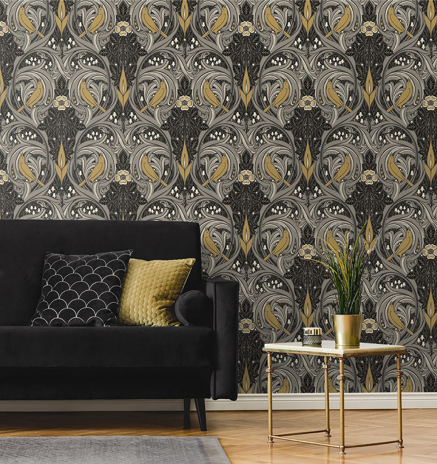 Galerie Bird Scroll Wallcovering