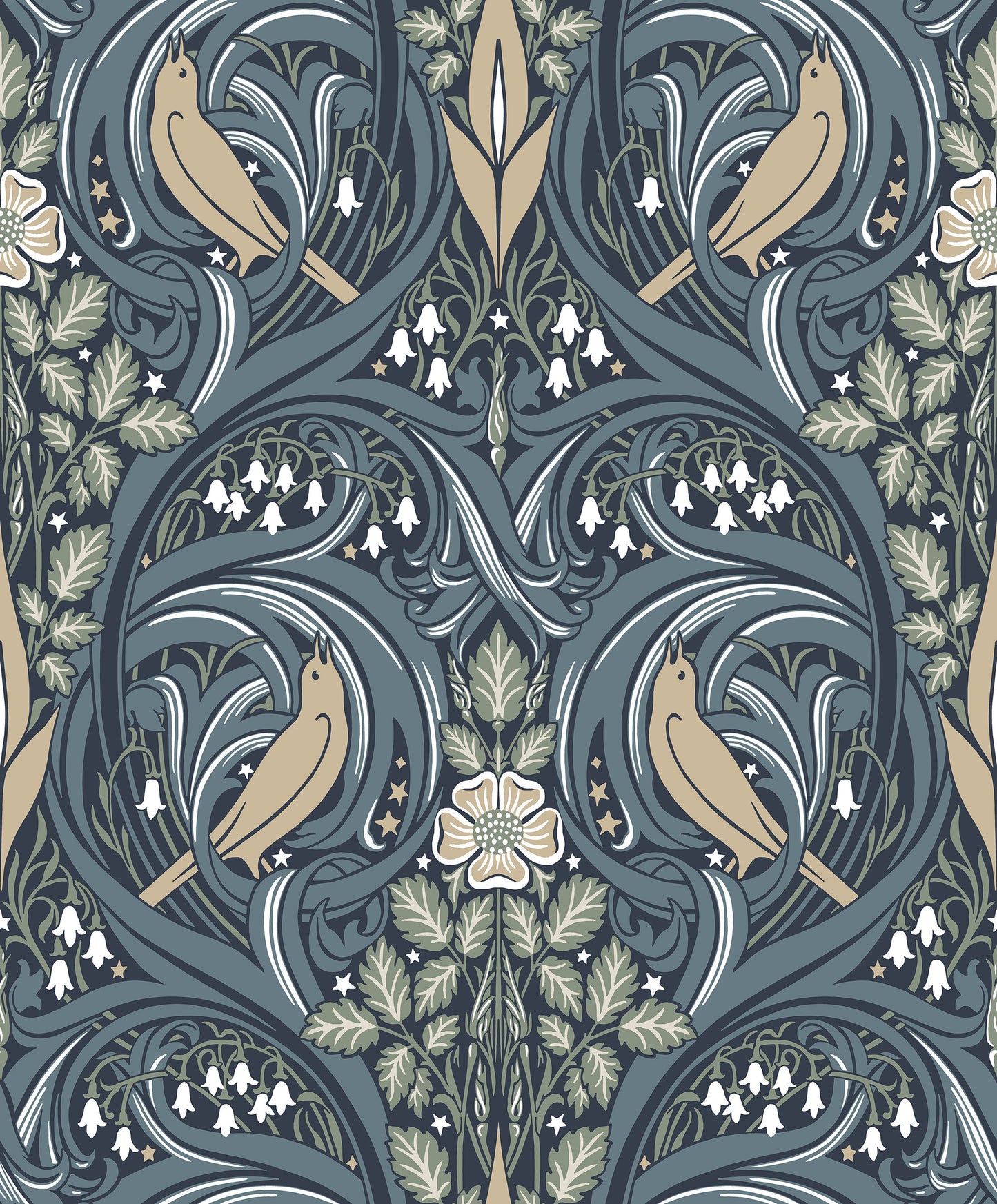 Galerie Bird Scroll Wallcovering