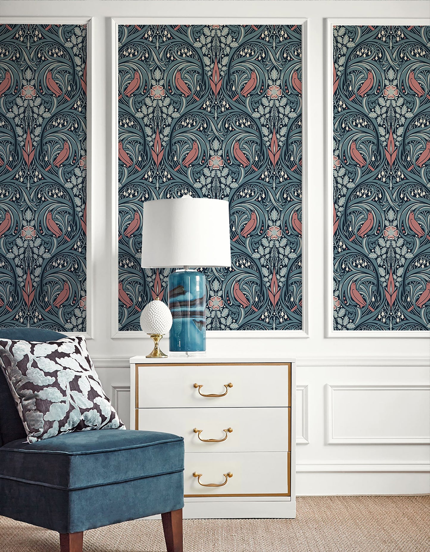 Galerie Bird Scroll Wallcovering