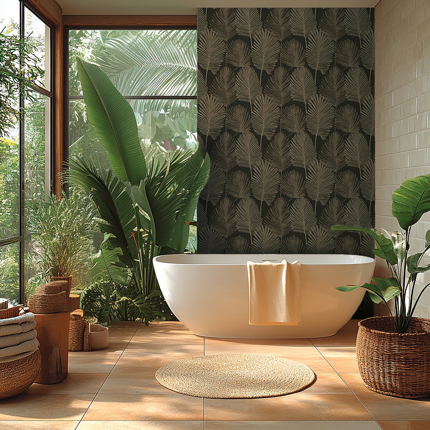 Horizon Palm Leaf Wallpaper