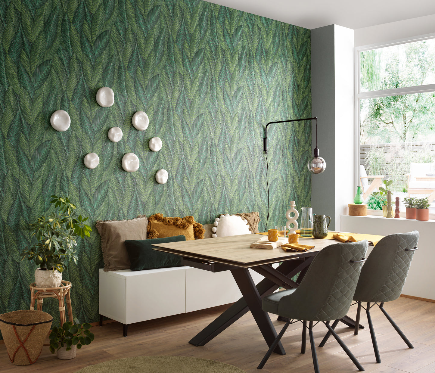 Erismann Martinique Leaf Motif Wallpaper