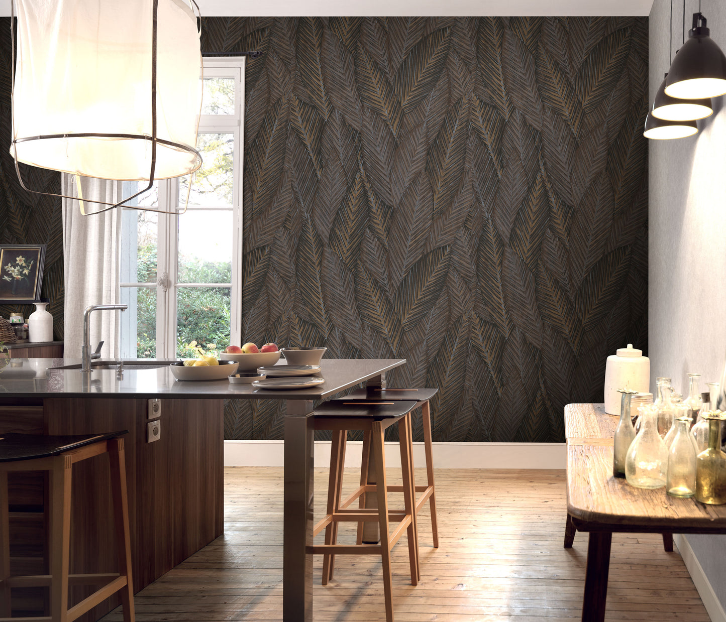 Erismann Martinique Leaf Motif Wallpaper