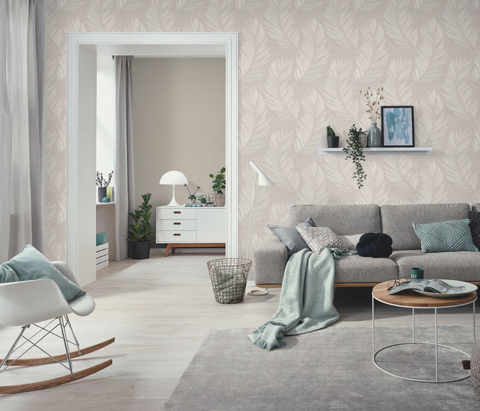 Erismann Aurora Leaf Motif Wallpaper