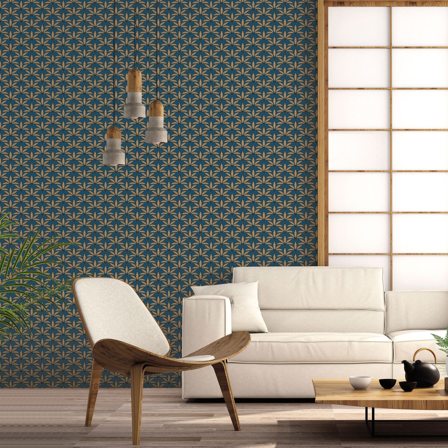 Galerie Leaf Motif Wallpaper