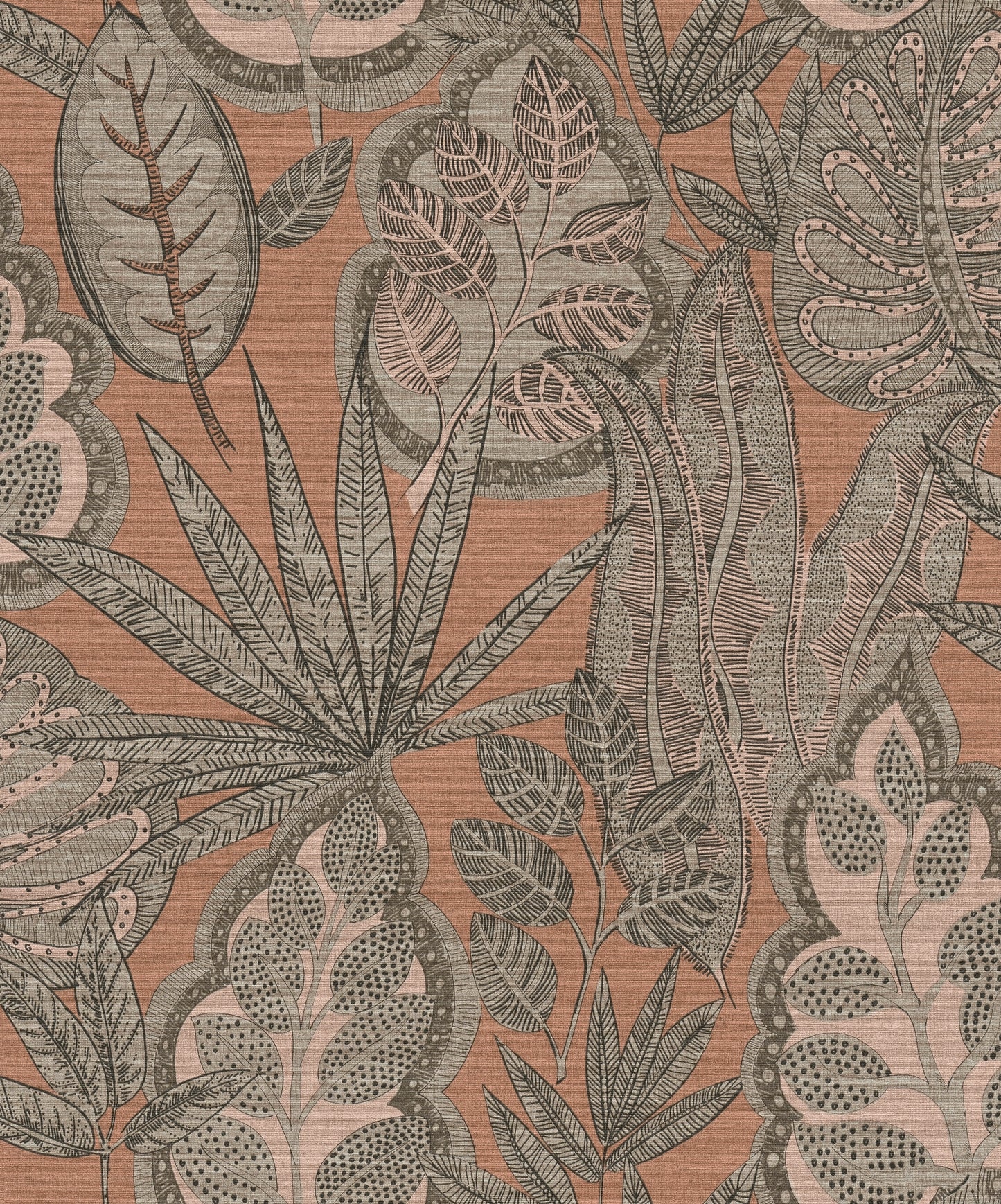 Flourish Grafic Leaf Wallpaper