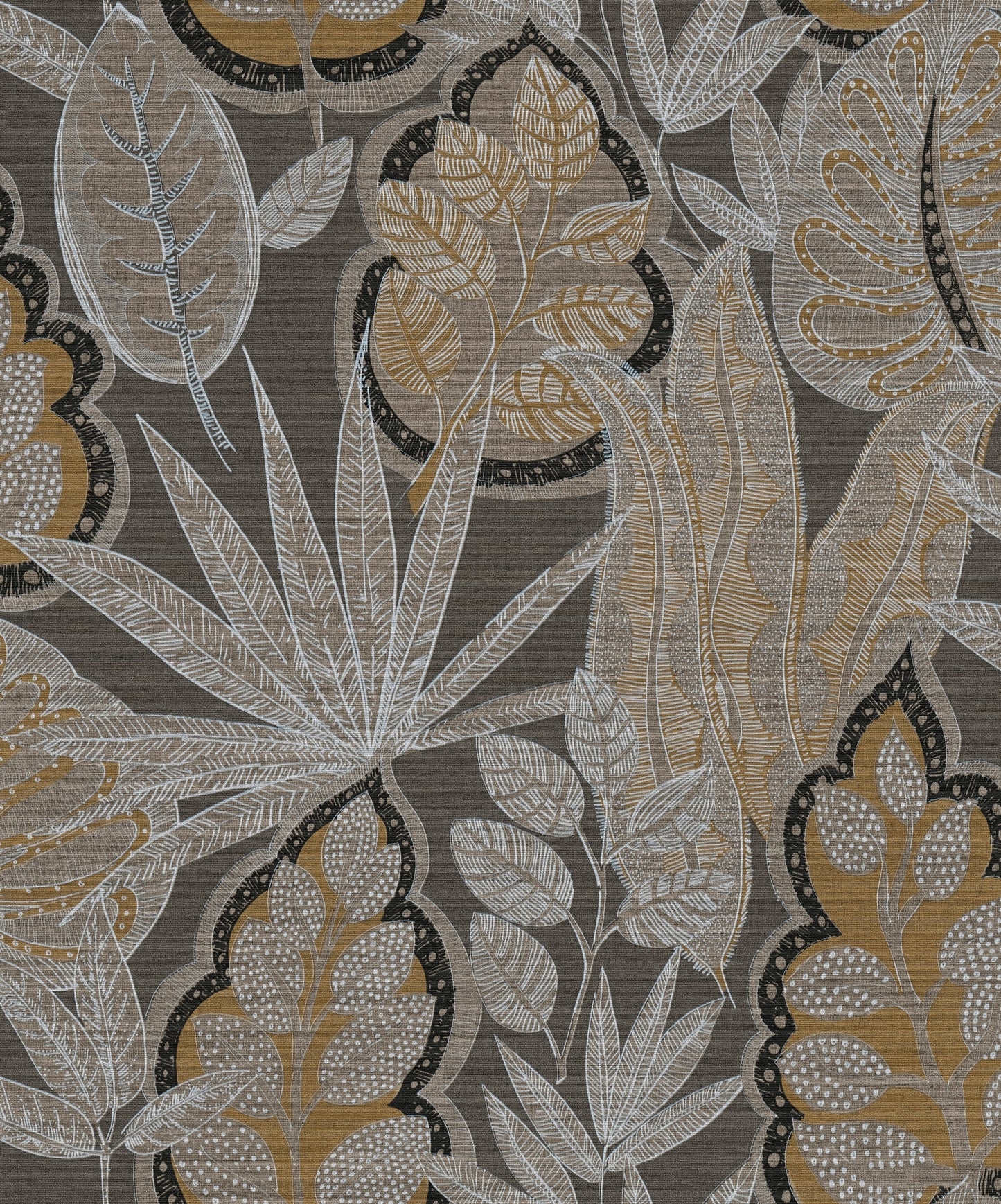 Flourish Grafic Leaf Wallpaper