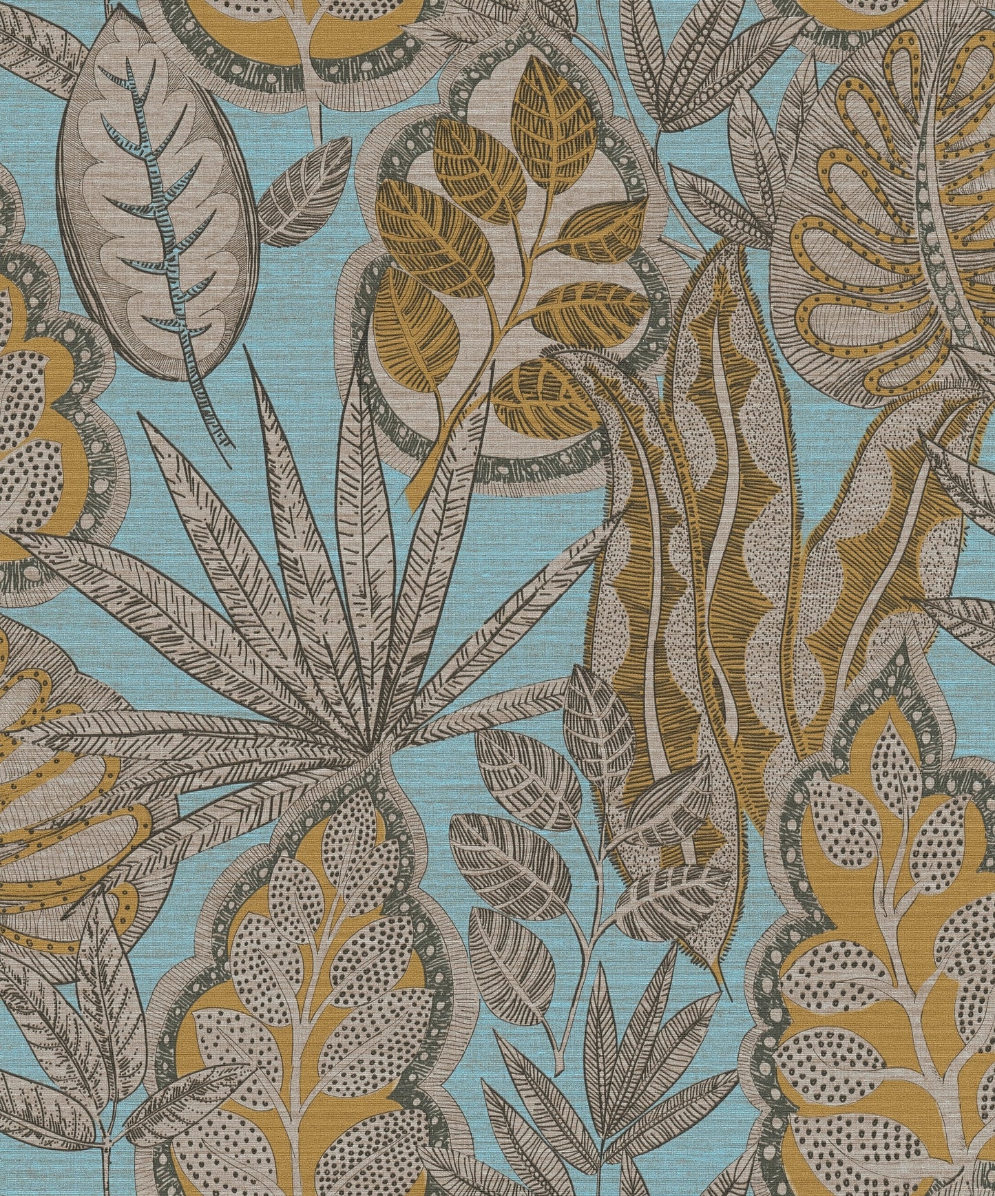 Flourish Grafic Leaf Wallpaper