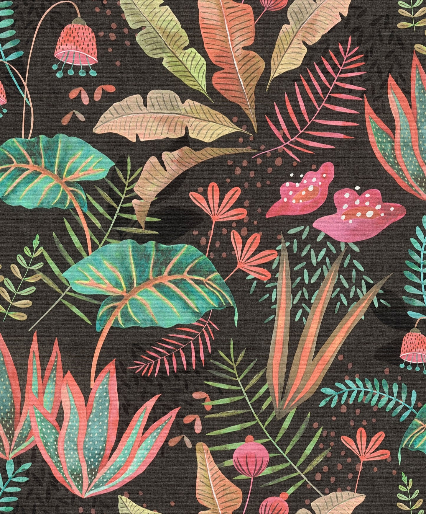 Flourish Mix Leaves Wallpaper