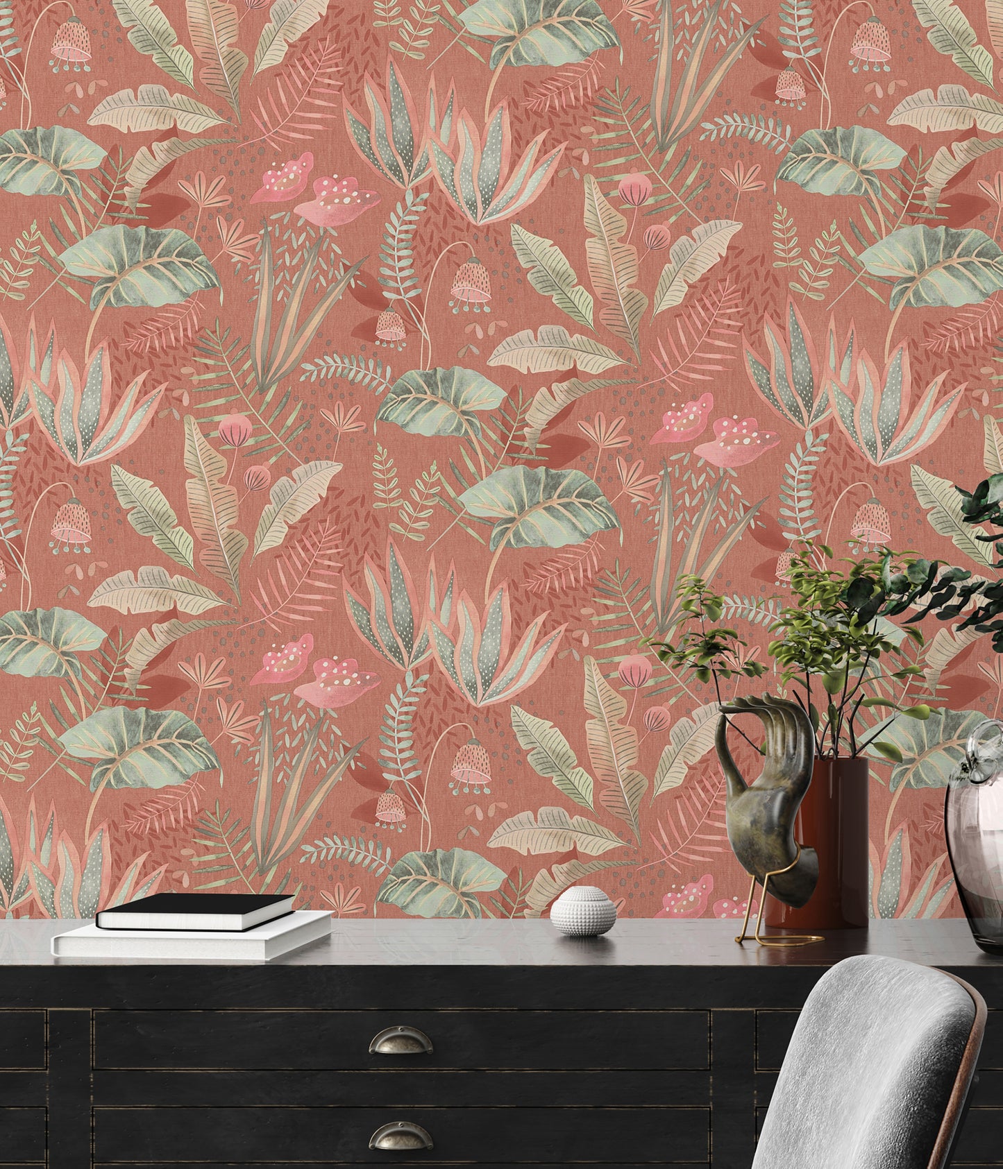 Flourish Mix Leaves Wallpaper