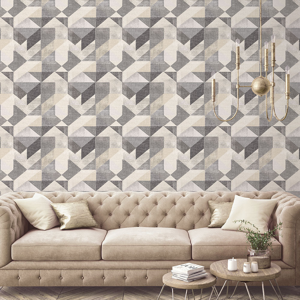 Galerie Silk Screen Geometric Wallpaper