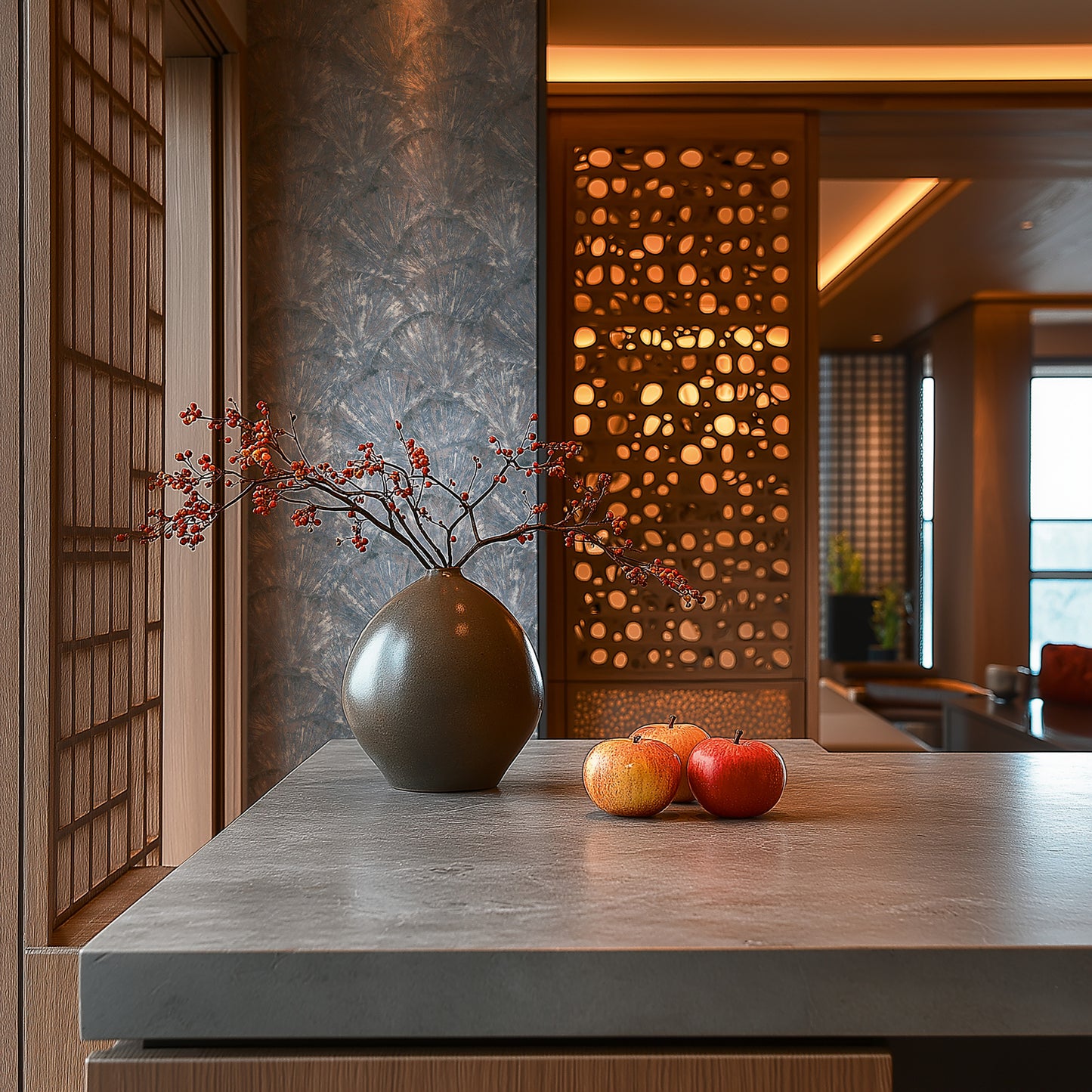 Horizon Fan Motif Wallpaper