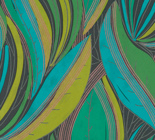 Horizon Flowing Leaf Wallpaper