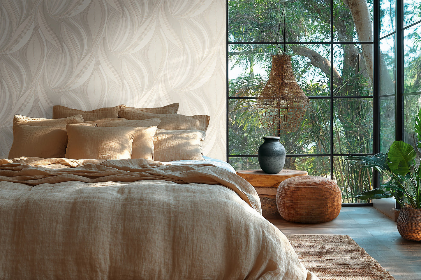 Horizon Flowing Leaf Wallpaper