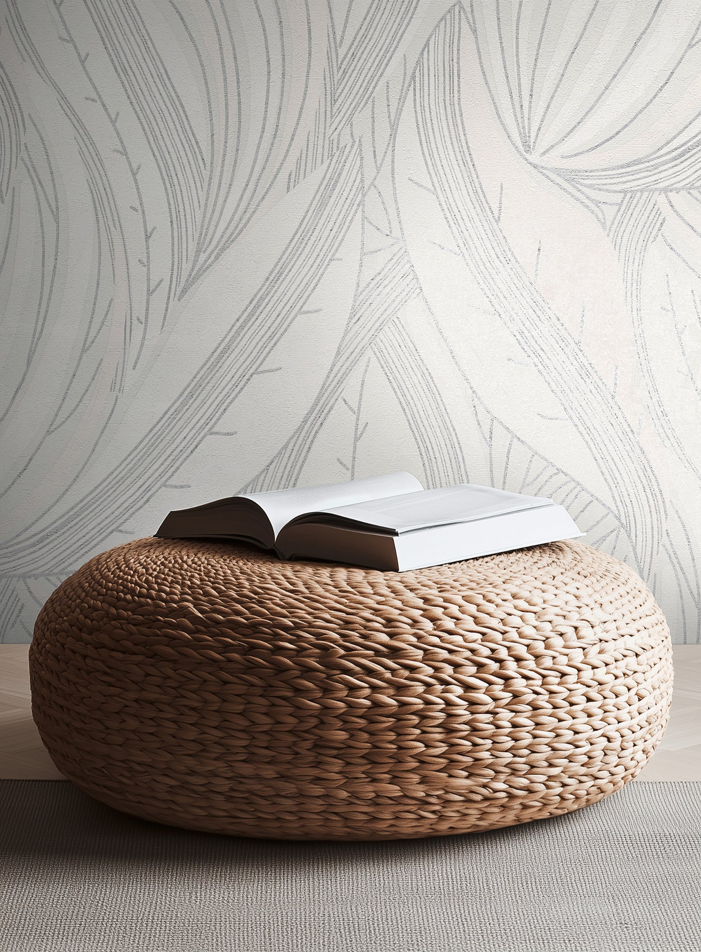 Horizon Flowing Leaf Wallpaper