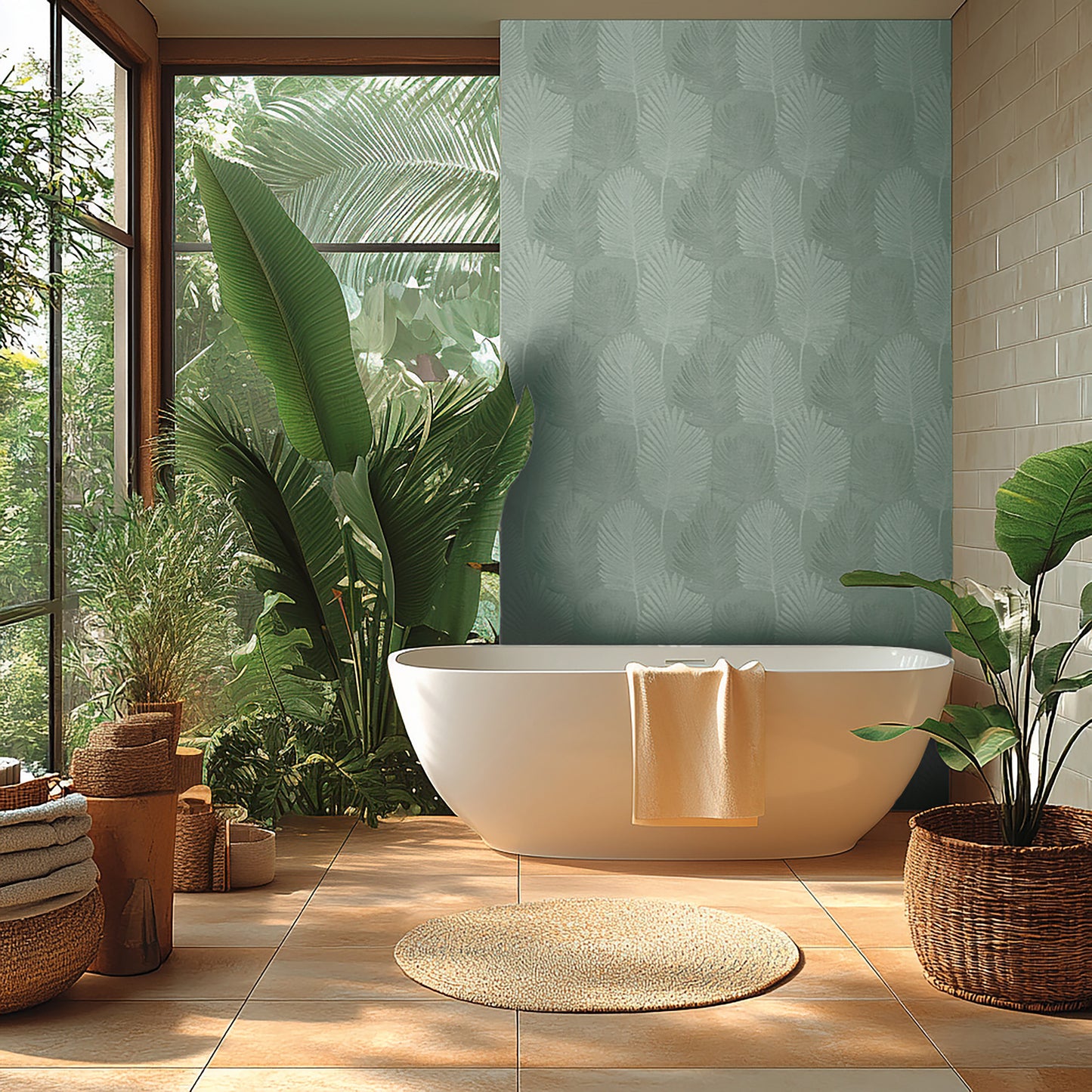 Horizon Palm Leaf Wallpaper